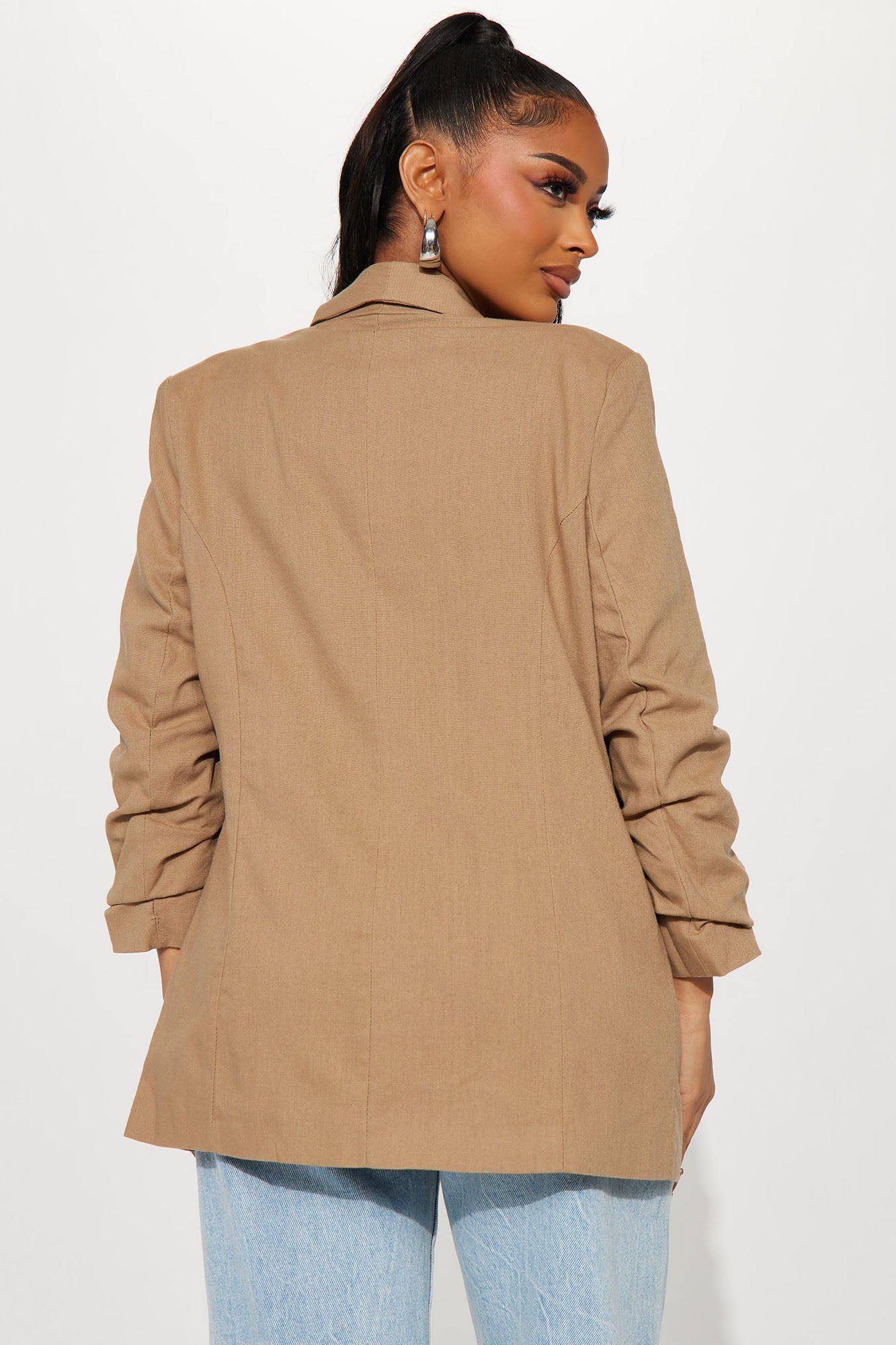 Take My Lead Linen Blazer - Mocha sold by Fashion Nova product image thumbnail 3