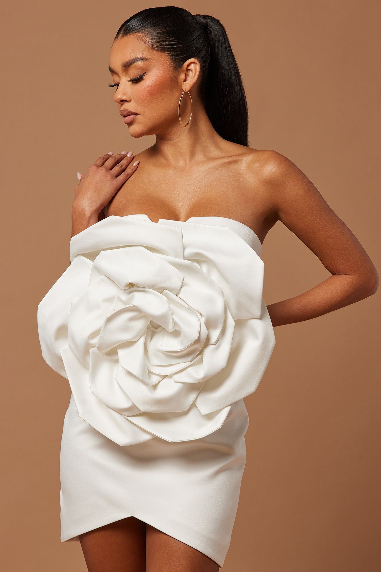 Deena Rose Satin Mini Dress - White sold by Fashion Nova product image thumbnail 2