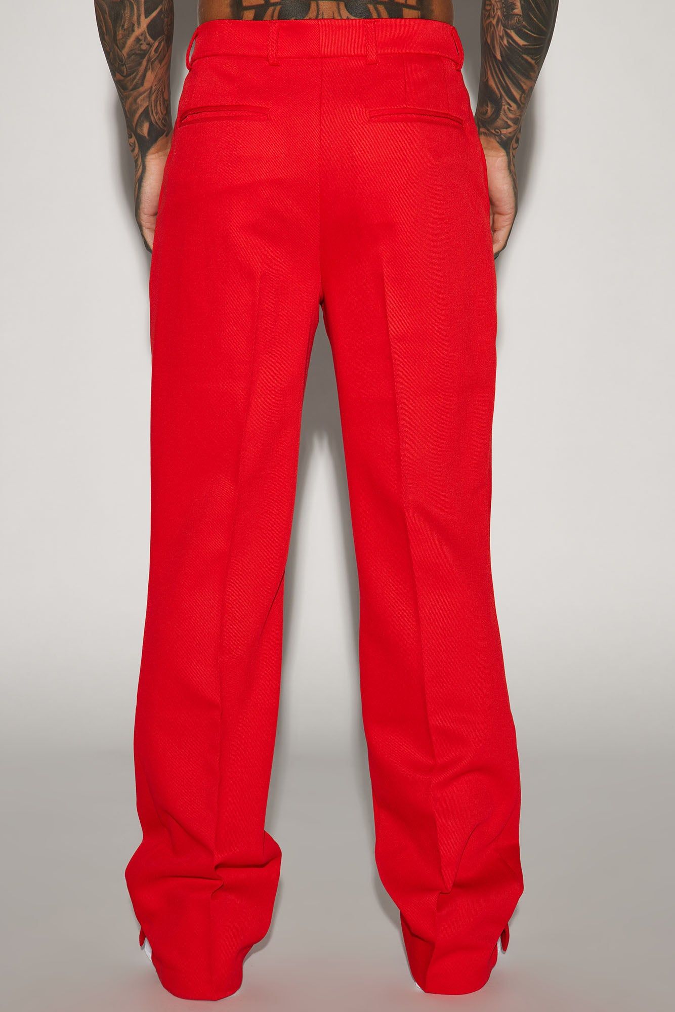 Thomas Luxury Texture Slit Flare Trousers - Red sold by Fashion Nova product image thumbnail 4