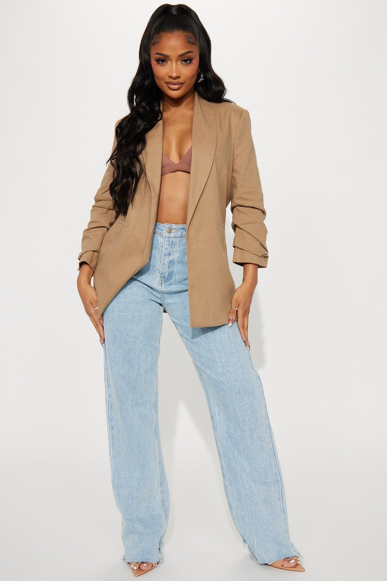 Take My Lead Linen Blazer - Mocha sold by Fashion Nova product image thumbnail 2