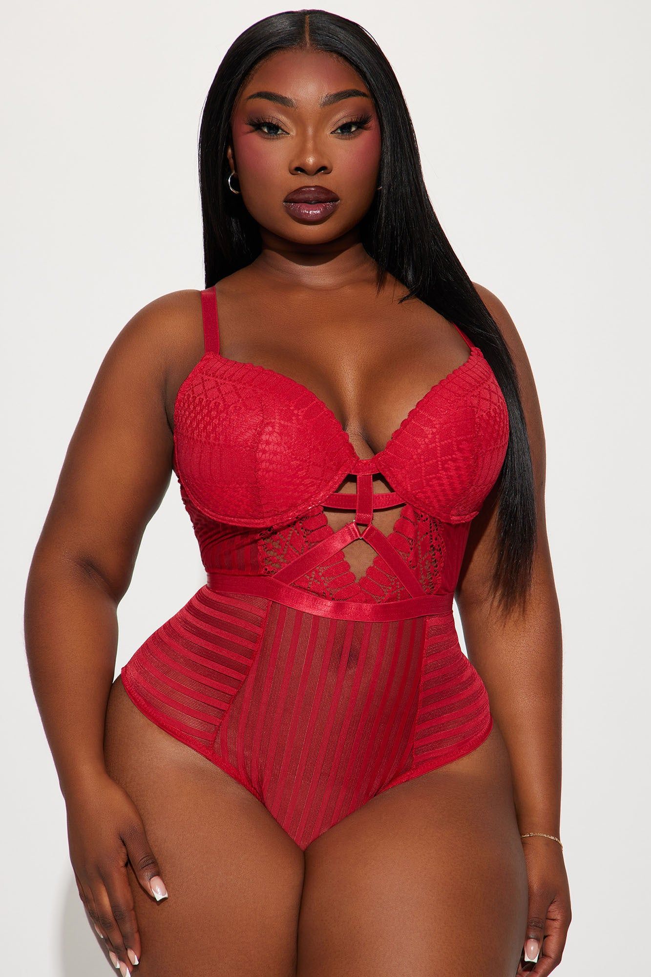 Sweet Touch Mesh Teddy - Red sold by Fashion Nova