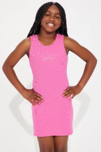 Mini Center Of Attention Rhinestone Dress - Hot Pink sold by Fashion Nova