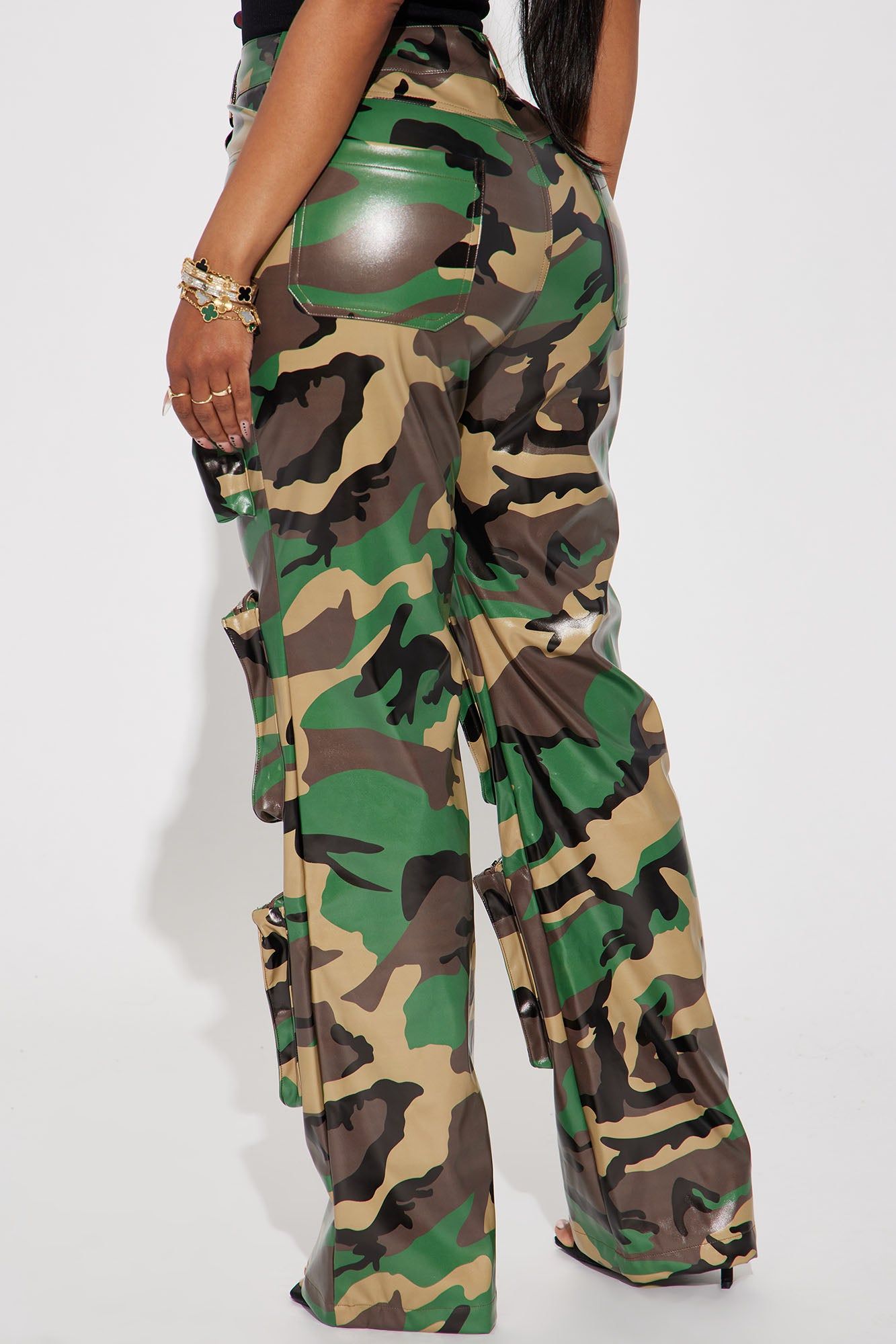 My Way Faux Leather Camo Cargo Pant - Brown/combo sold by Fashion Nova product image thumbnail 3