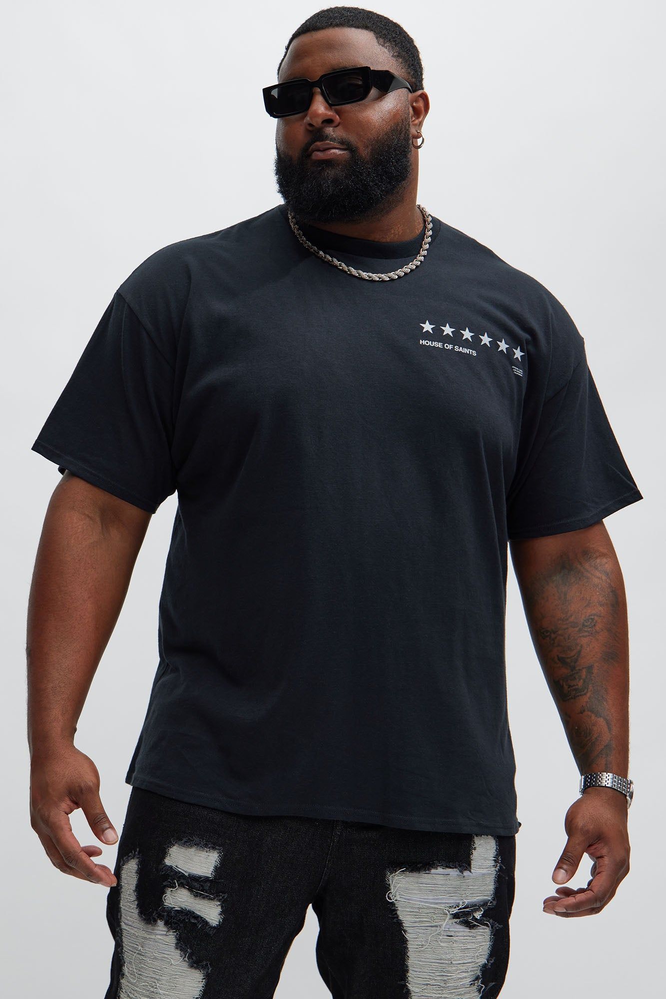 House Of Saints Label Short Sleeve Tee - Black sold by Fashion Nova product image thumbnail 5