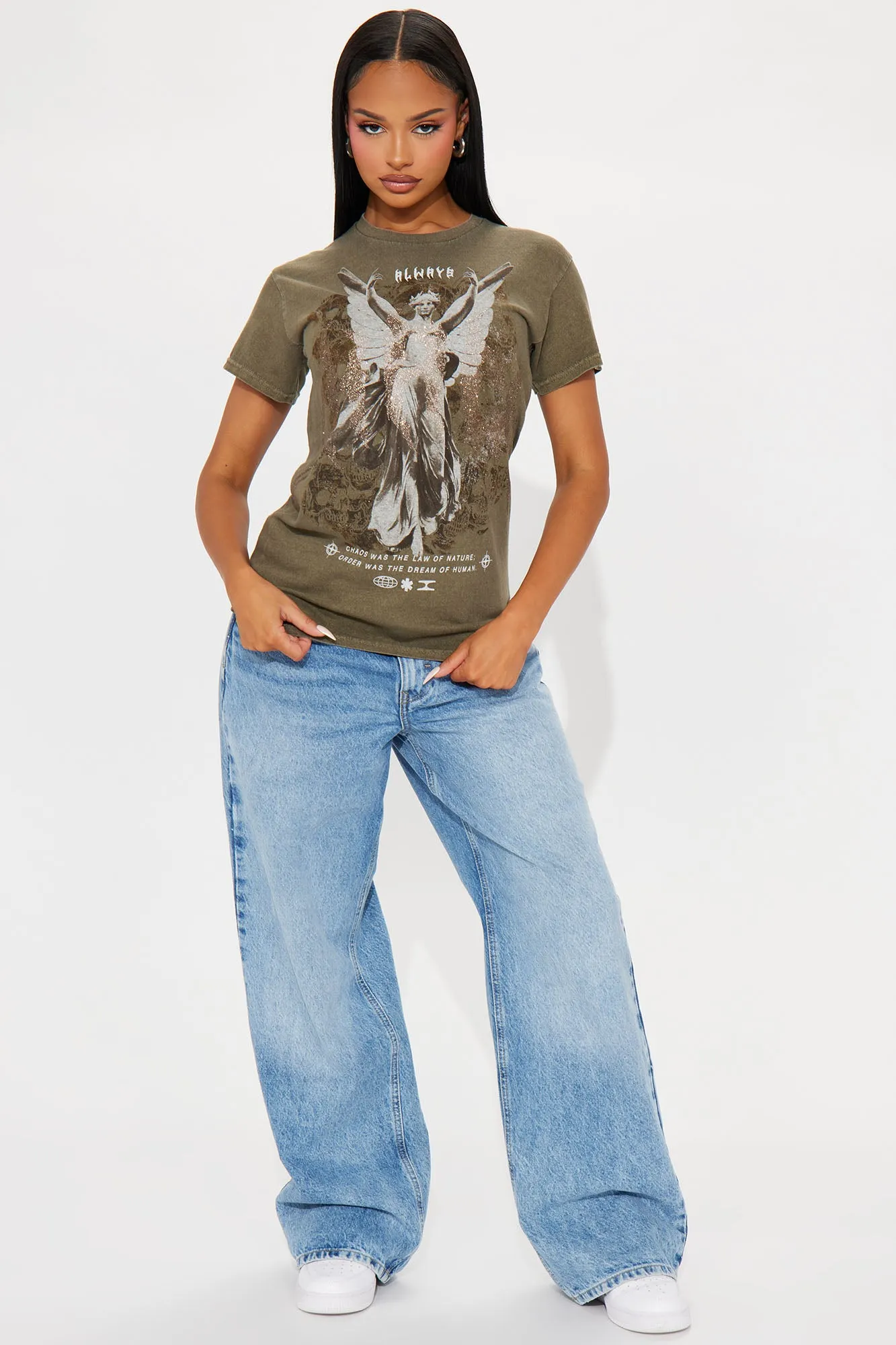 Always An Angel Washed Tshirt - Green sold by Fashion Nova product image thumbnail 2