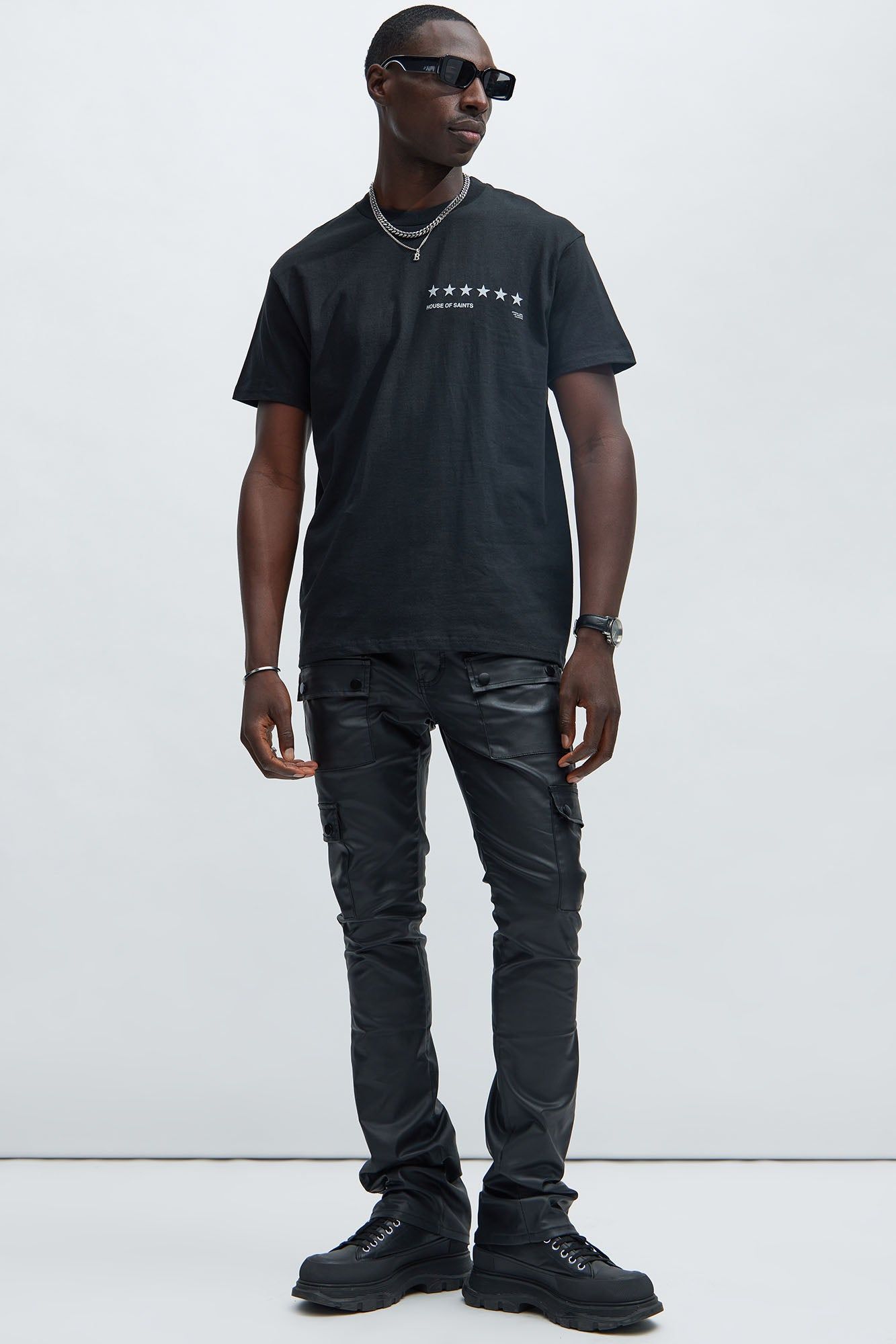 House Of Saints Label Short Sleeve Tee - Black sold by Fashion Nova product image thumbnail 2