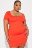 Giselle Short Sleeve Mini Dress - Red sold by Fashion Nova