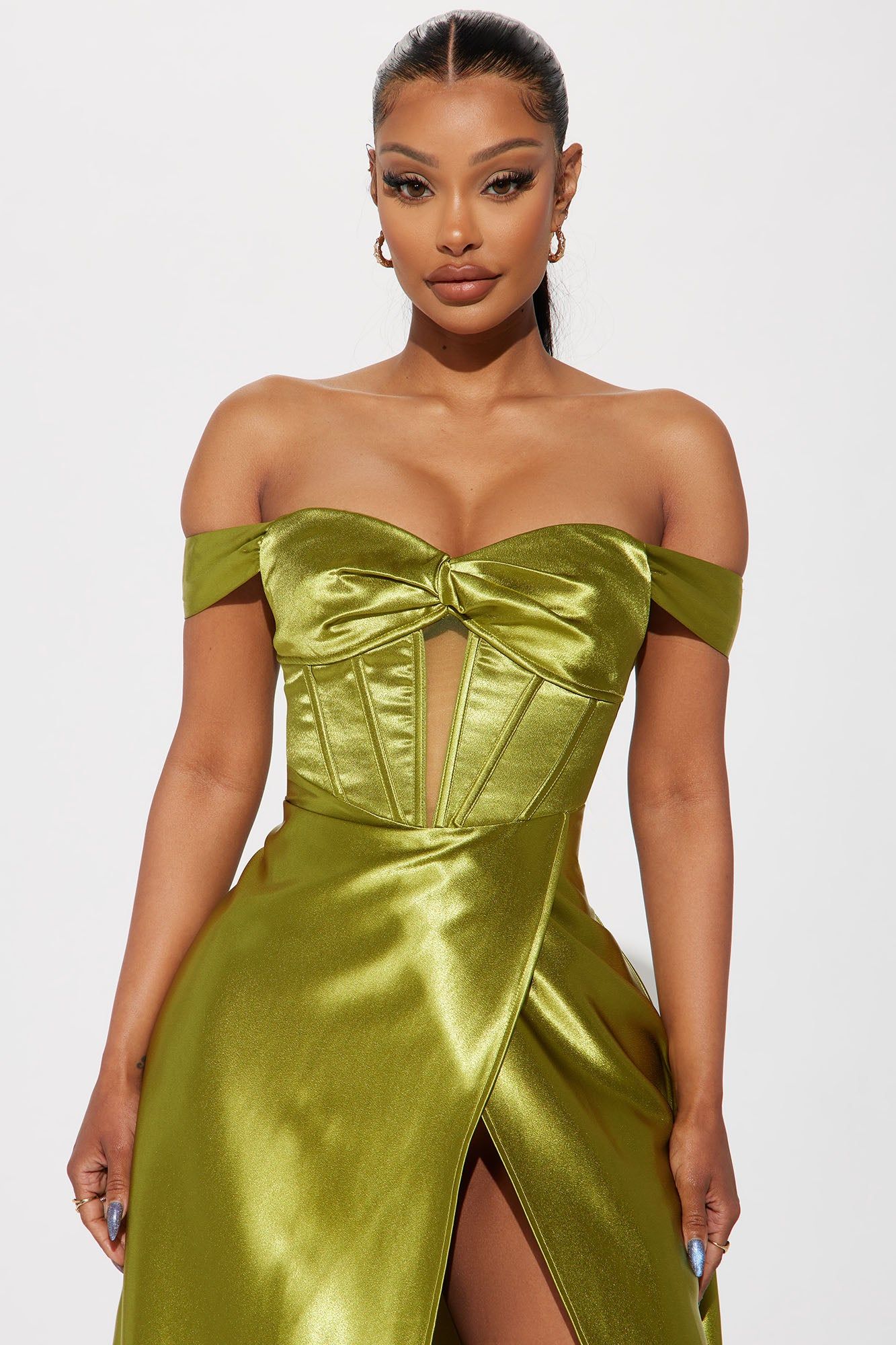 Ellie Satin Gown - Chartreuse sold by Fashion Nova product image thumbnail 2