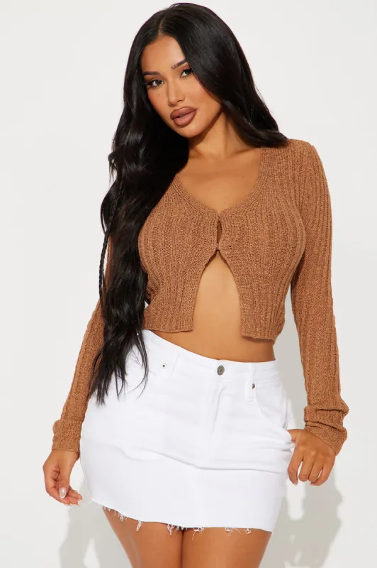 Mollie Ribbed Cardigan - Brown sold by Fashion Nova