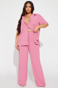 Makenzie Short Sleeve Pant Set - Mauve sold by Fashion Nova