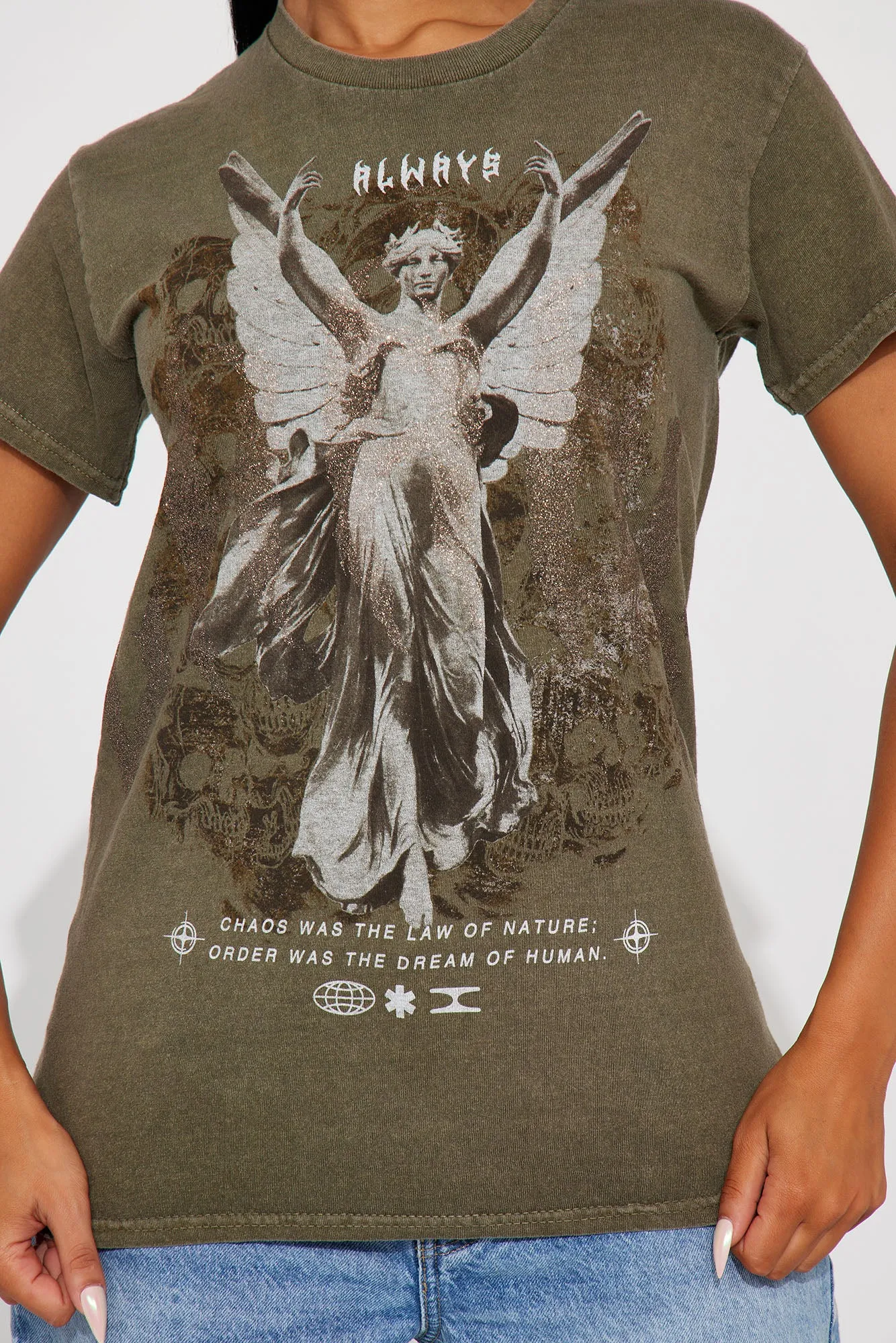 Always An Angel Washed Tshirt - Green sold by Fashion Nova product image thumbnail 3