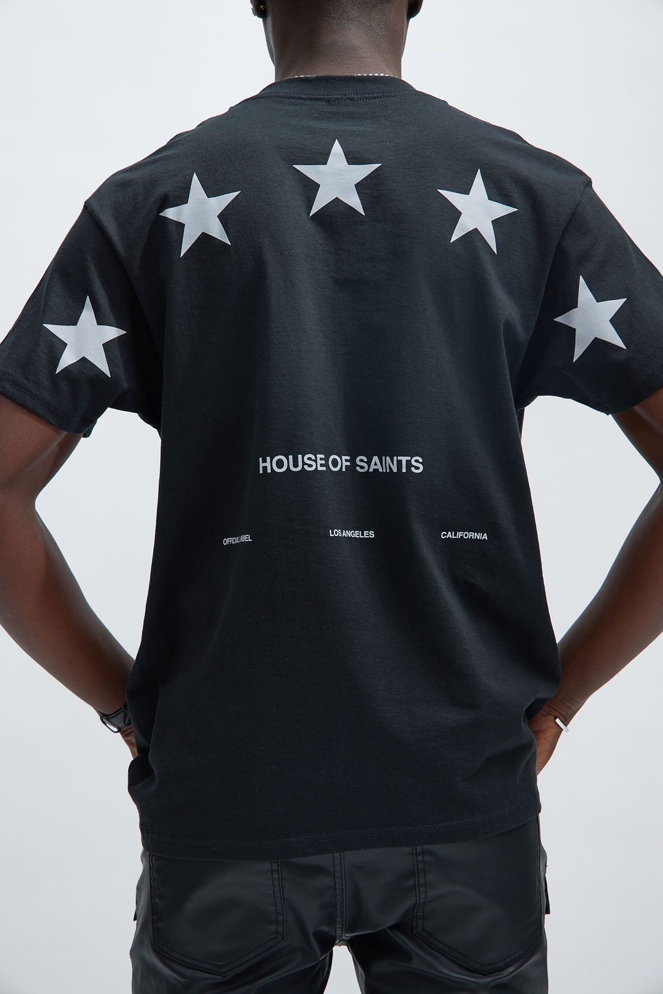 House Of Saints Label Short Sleeve Tee - Black sold by Fashion Nova product image thumbnail 3