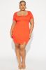 Giselle Short Sleeve Mini Dress - Red sold by Fashion Nova