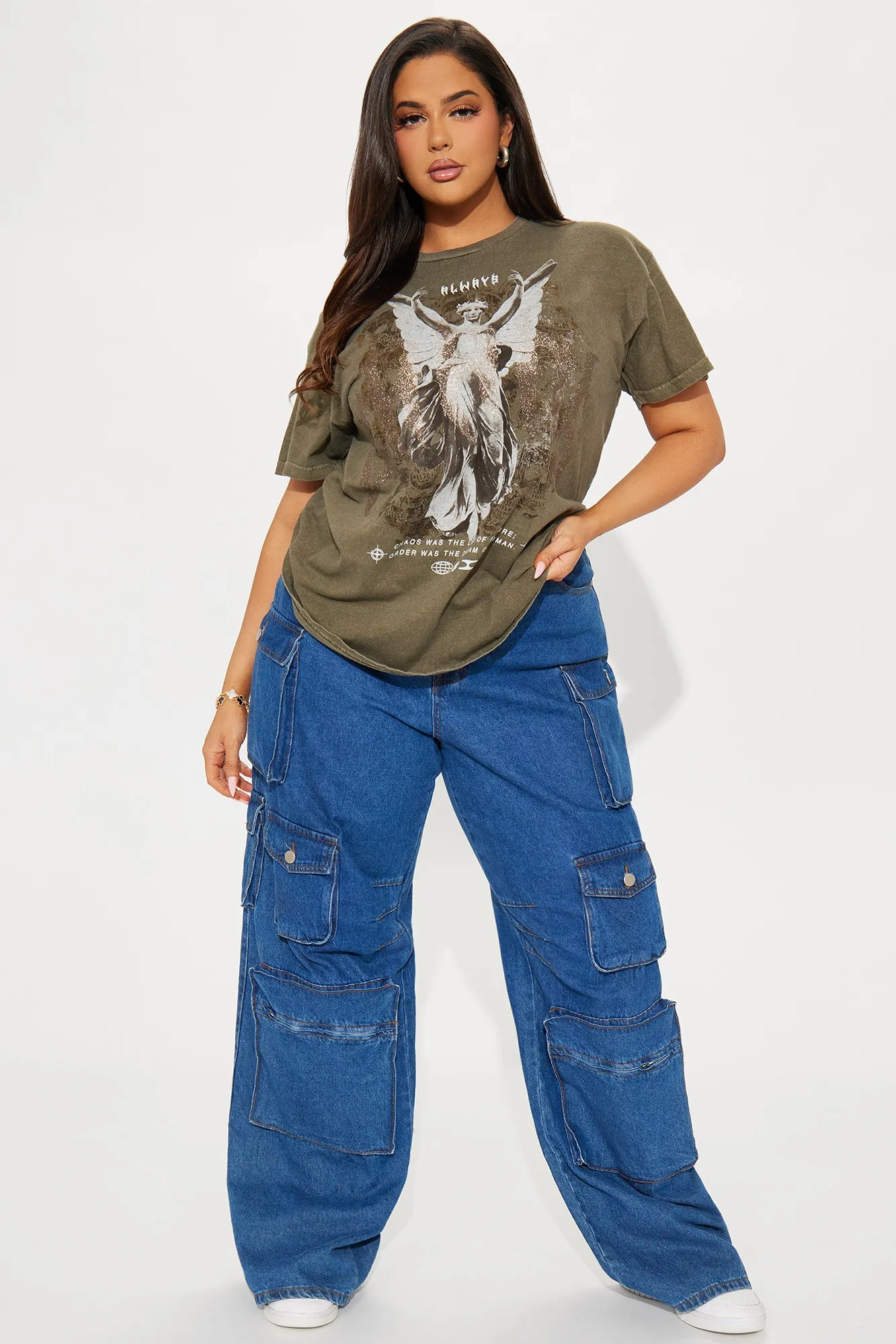 Always An Angel Washed Tshirt - Green sold by Fashion Nova product image thumbnail 5