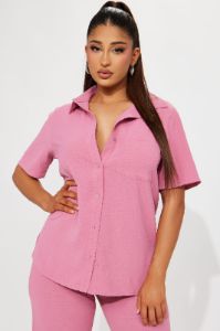 Makenzie Short Sleeve Pant Set - Mauve sold by Fashion Nova