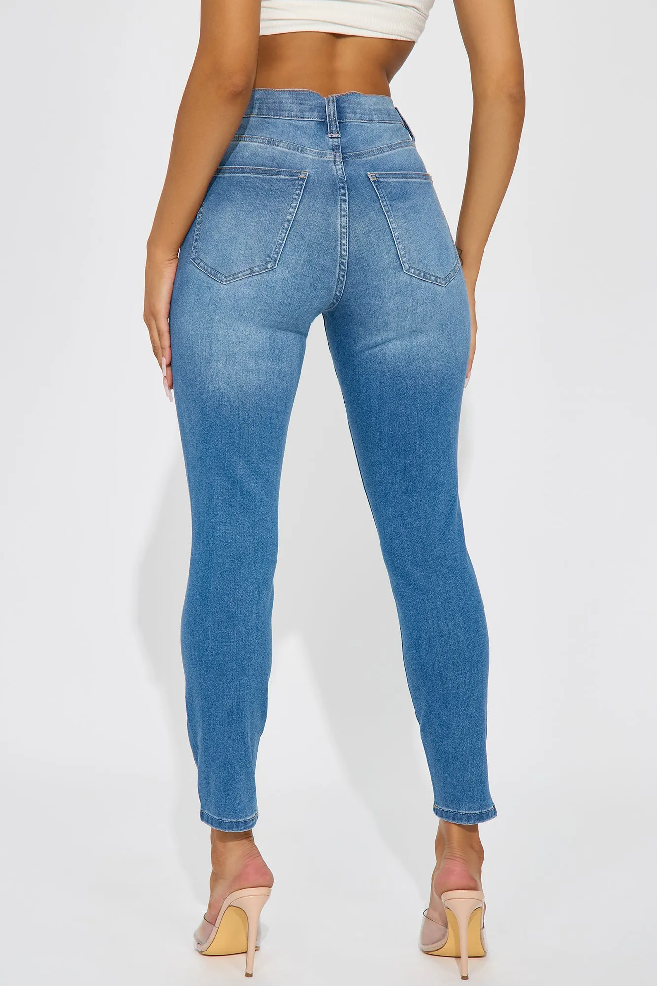 Well Aware Stretch Ripped Skinny Jeans - Medium Wash sold by Fashion Nova product image thumbnail 3