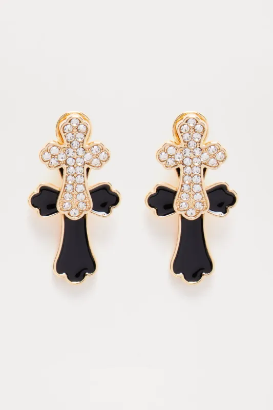 Cross At Dawn Earrings - Gold sold by Fashion Nova