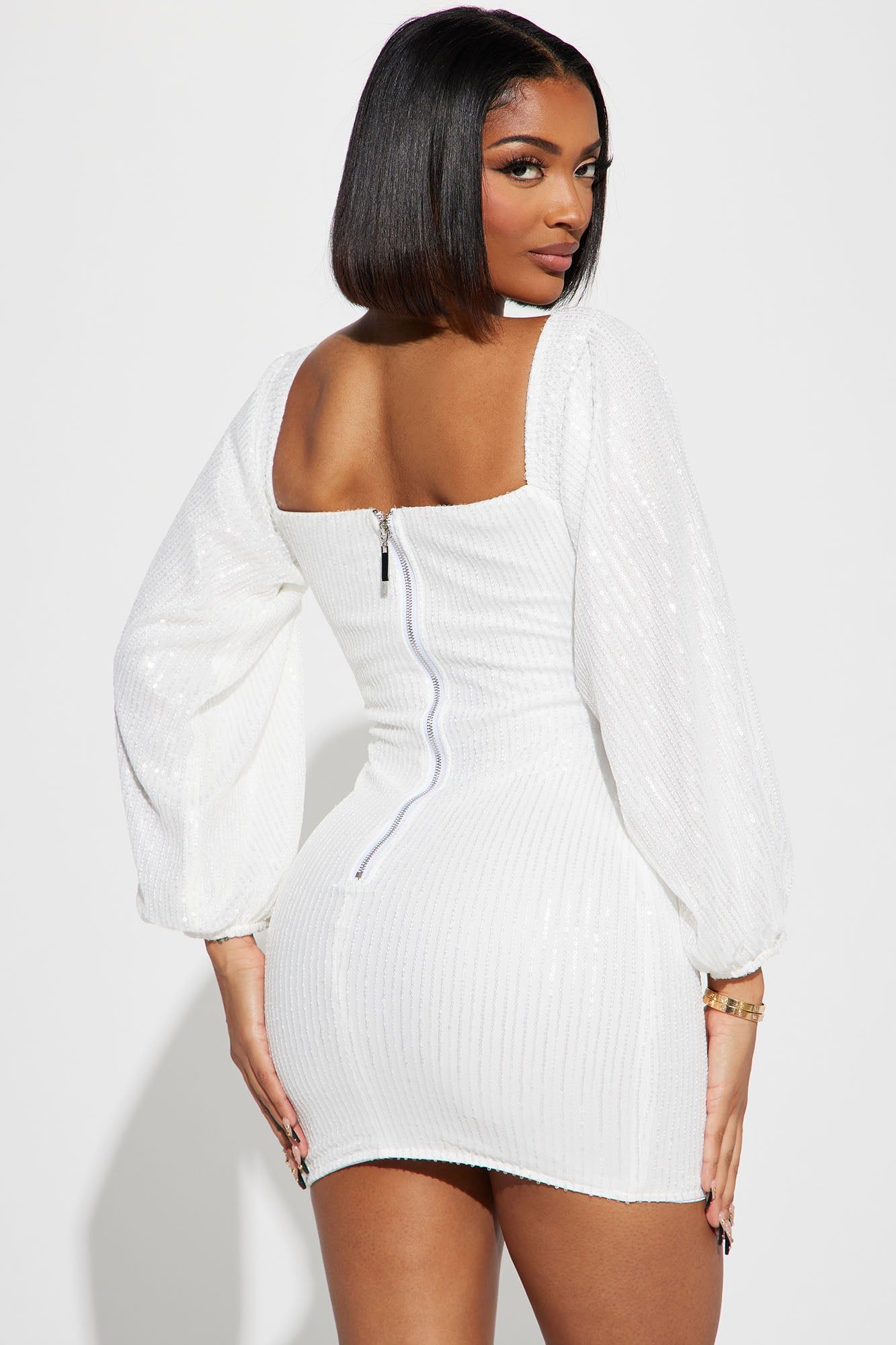 Monroe Sequin Mini Dress - Ivory sold by Fashion Nova product image thumbnail 3