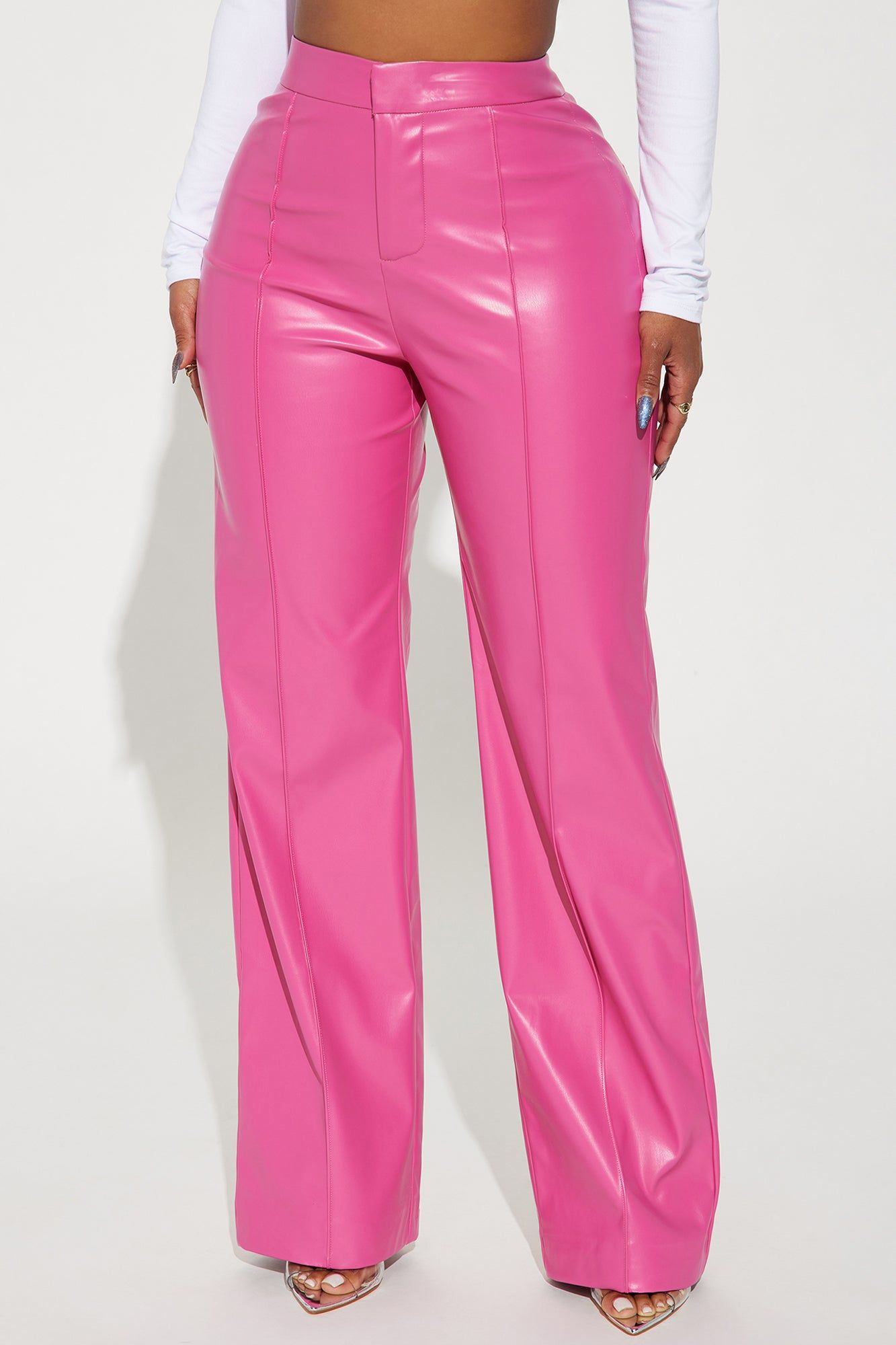 Around Town Faux Leather Trouser - Fuchsia sold by Fashion Nova product image thumbnail 2