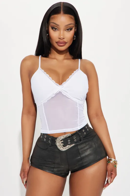 Regina Lace Mesh Top - White sold by Fashion Nova