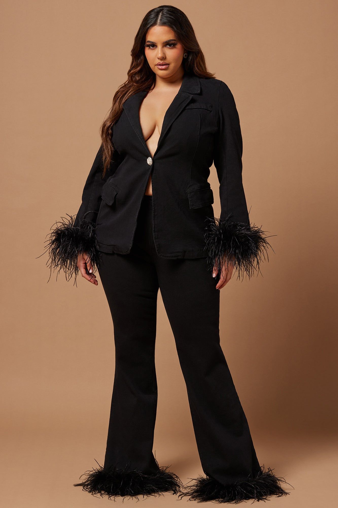 Evianna Feathered Blazer - Black sold by Fashion Nova product image thumbnail 6