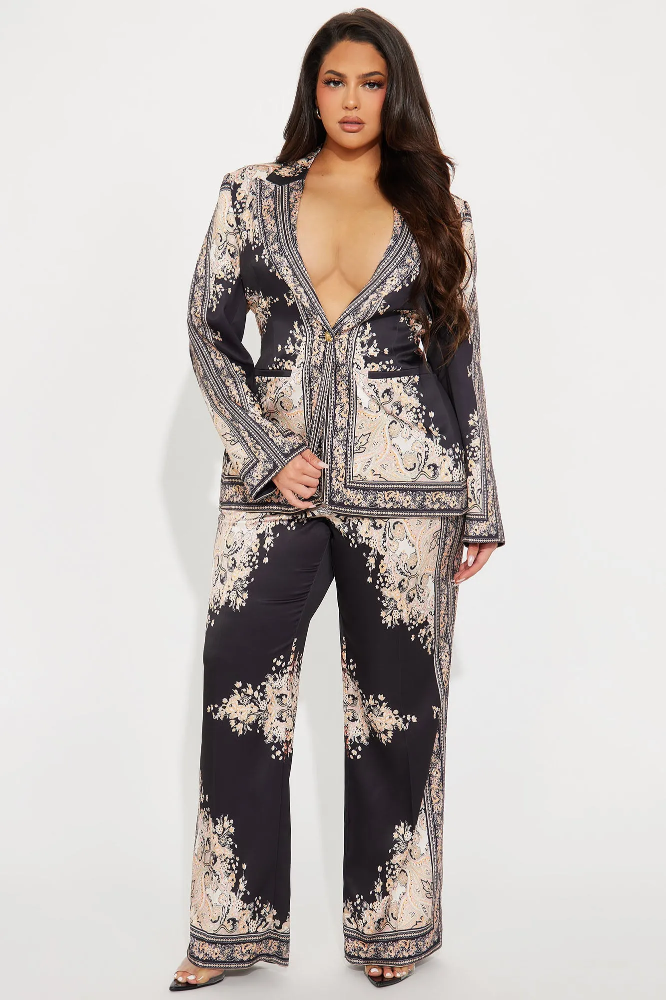 The Queen Satin Suit Set - Black/combo sold by Fashion Nova product image thumbnail 4