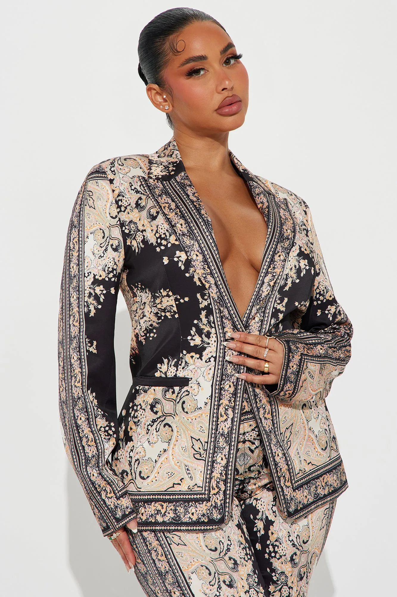 The Queen Satin Suit Set - Black/combo sold by Fashion Nova product image thumbnail 2