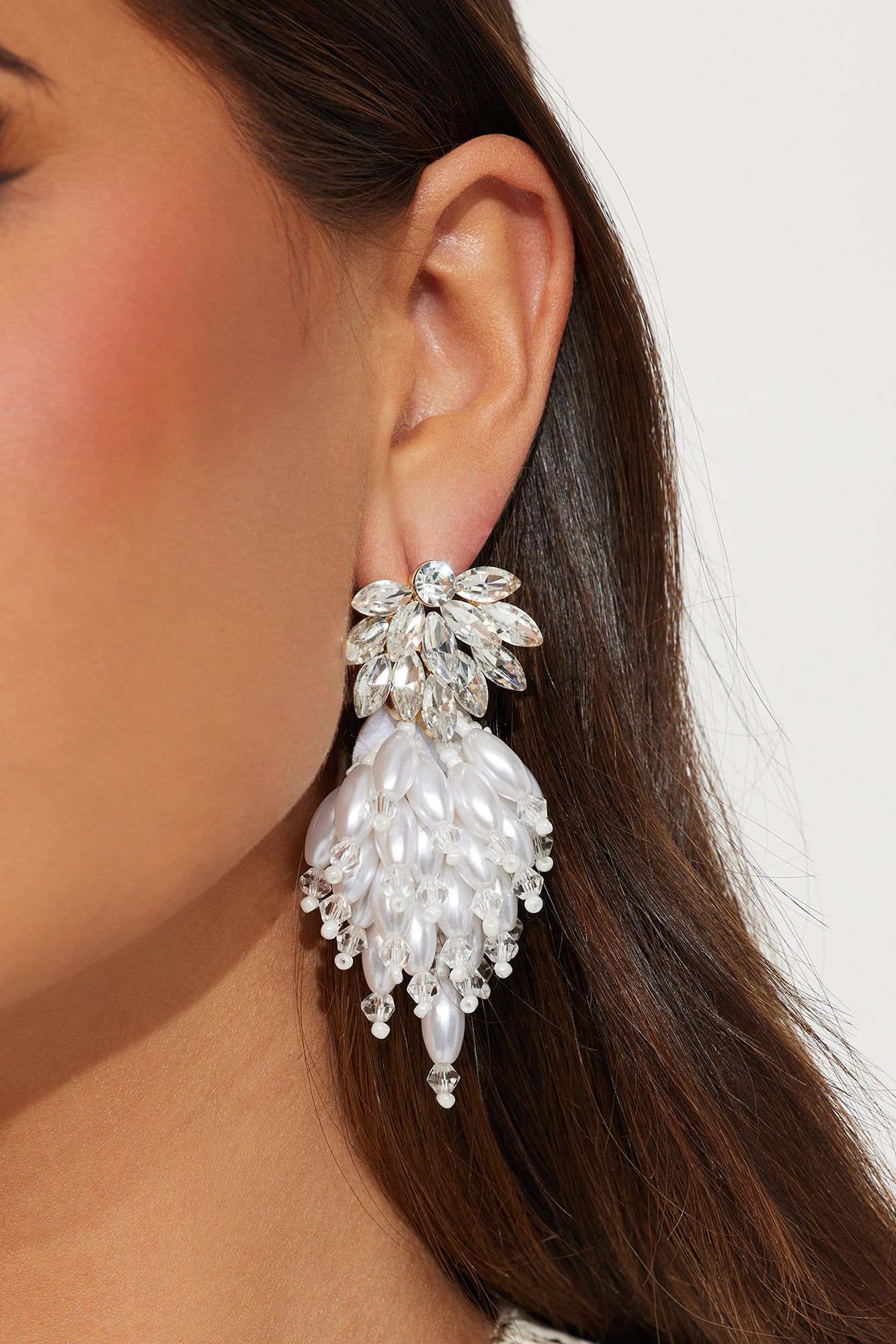 Pearly Pearl Earrings - White sold by Fashion Nova