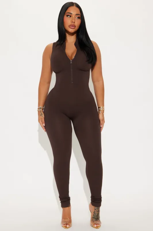 Johanna Seamless Jumpsuit - Brown sold by Fashion Nova