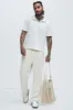 Duval Textured Knit Johnny Collar Shirt - Off White sold by Fashion Nova