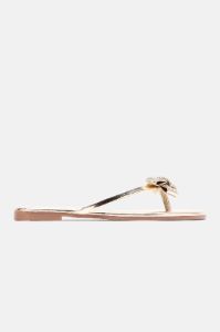 Belle Embellished Flip Flops - Gold sold by Fashion Nova