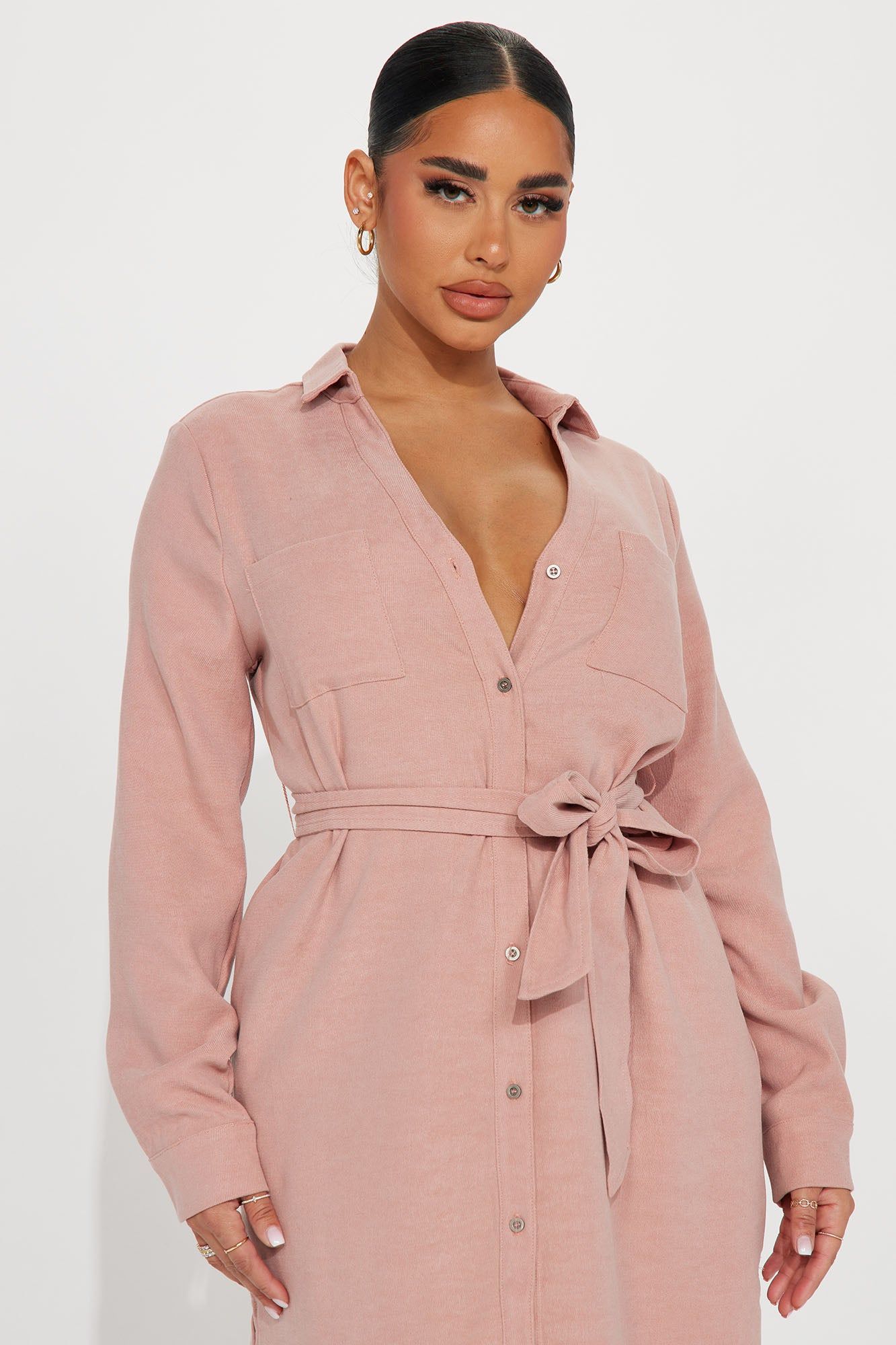 Gracie Button Down Maxi Dress - Blush sold by Fashion Nova product image thumbnail 2