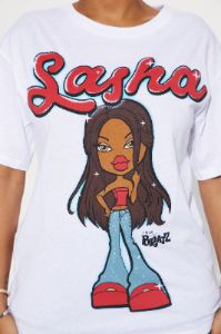 Bratz Sasha Slay Tee - White sold by Fashion Nova