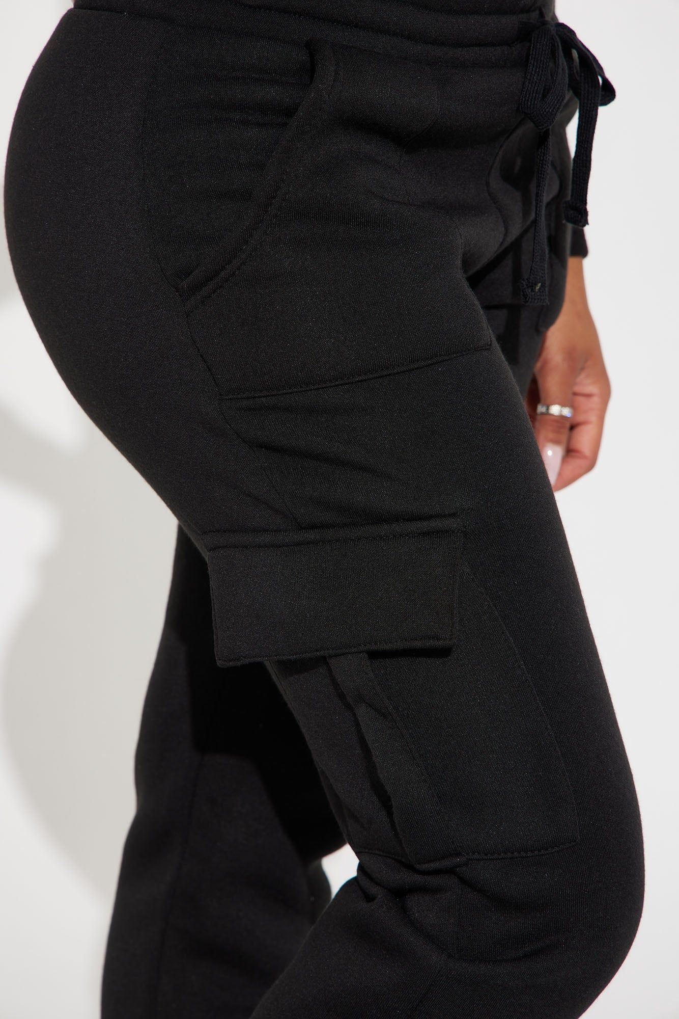 My Goodies Fleece Cargo Lounge Jogger - Black sold by Fashion Nova product image thumbnail 3