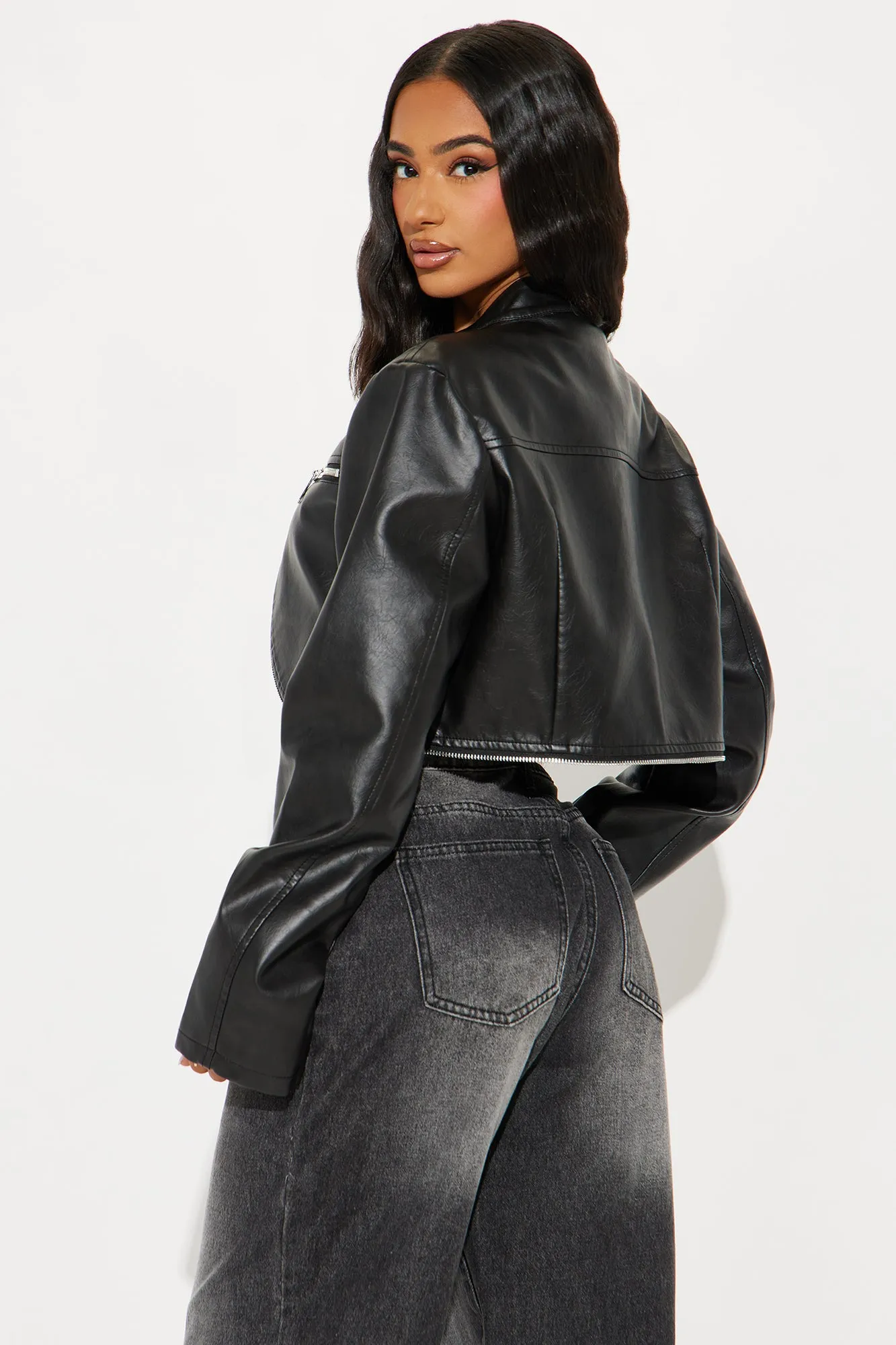 ジャケット・アウター AMERI  FAKE LEATHER BOLERO AMERI FAKE LEATHER BOLERO