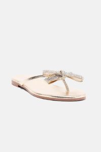 Belle Embellished Flip Flops - Gold sold by Fashion Nova