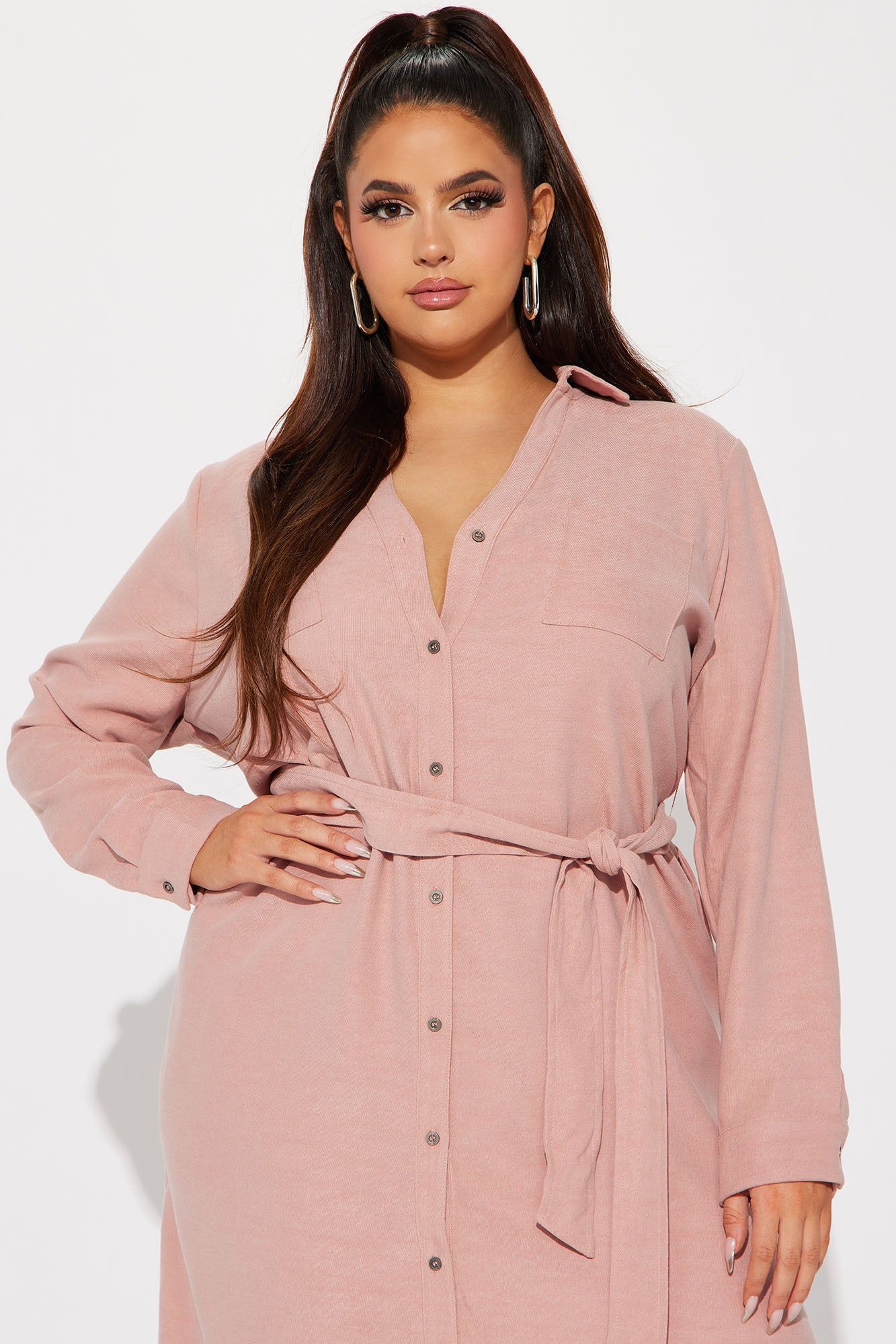 Gracie Button Down Maxi Dress - Blush sold by Fashion Nova product image thumbnail 5