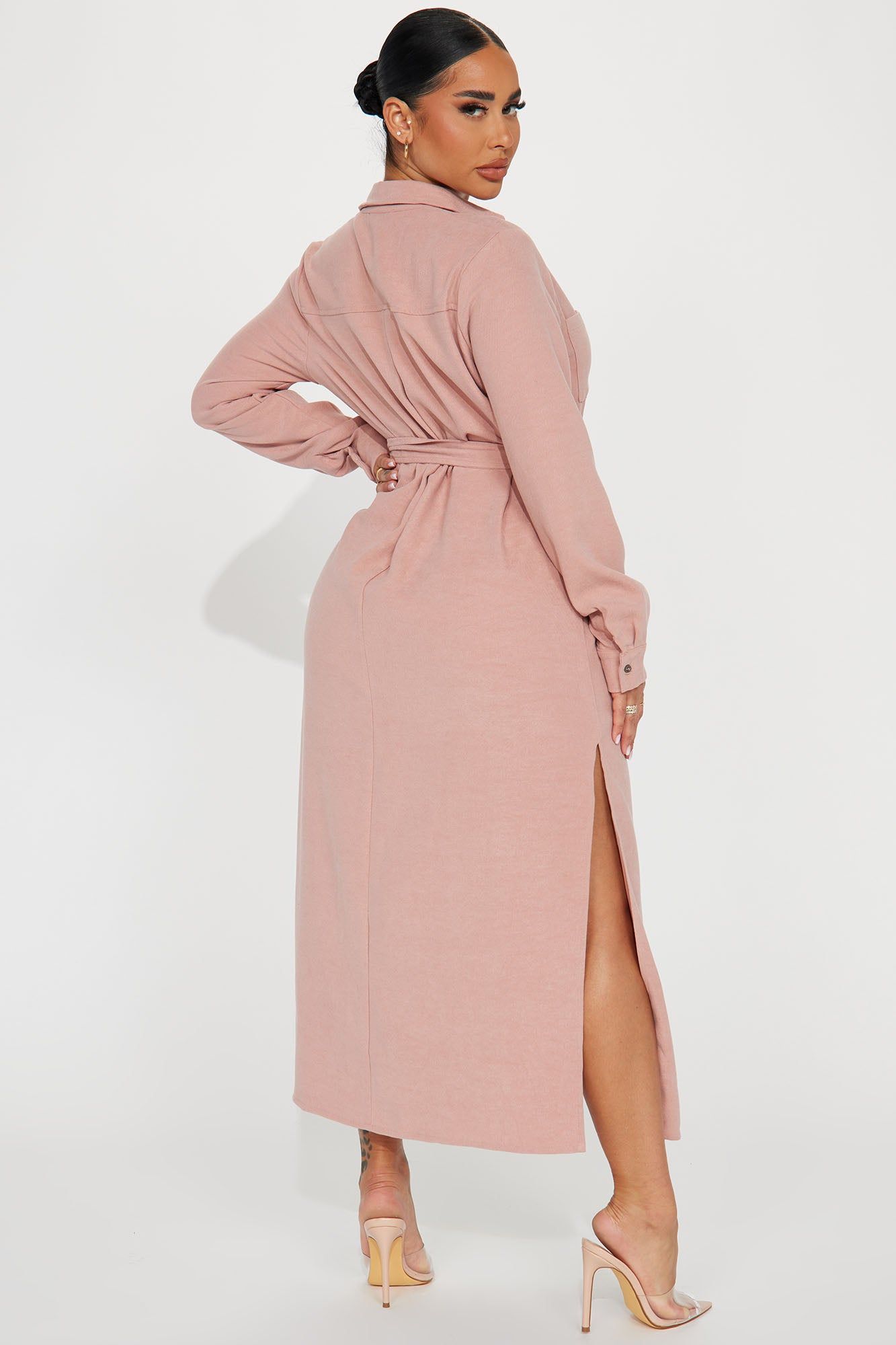 Gracie Button Down Maxi Dress - Blush sold by Fashion Nova product image thumbnail 3