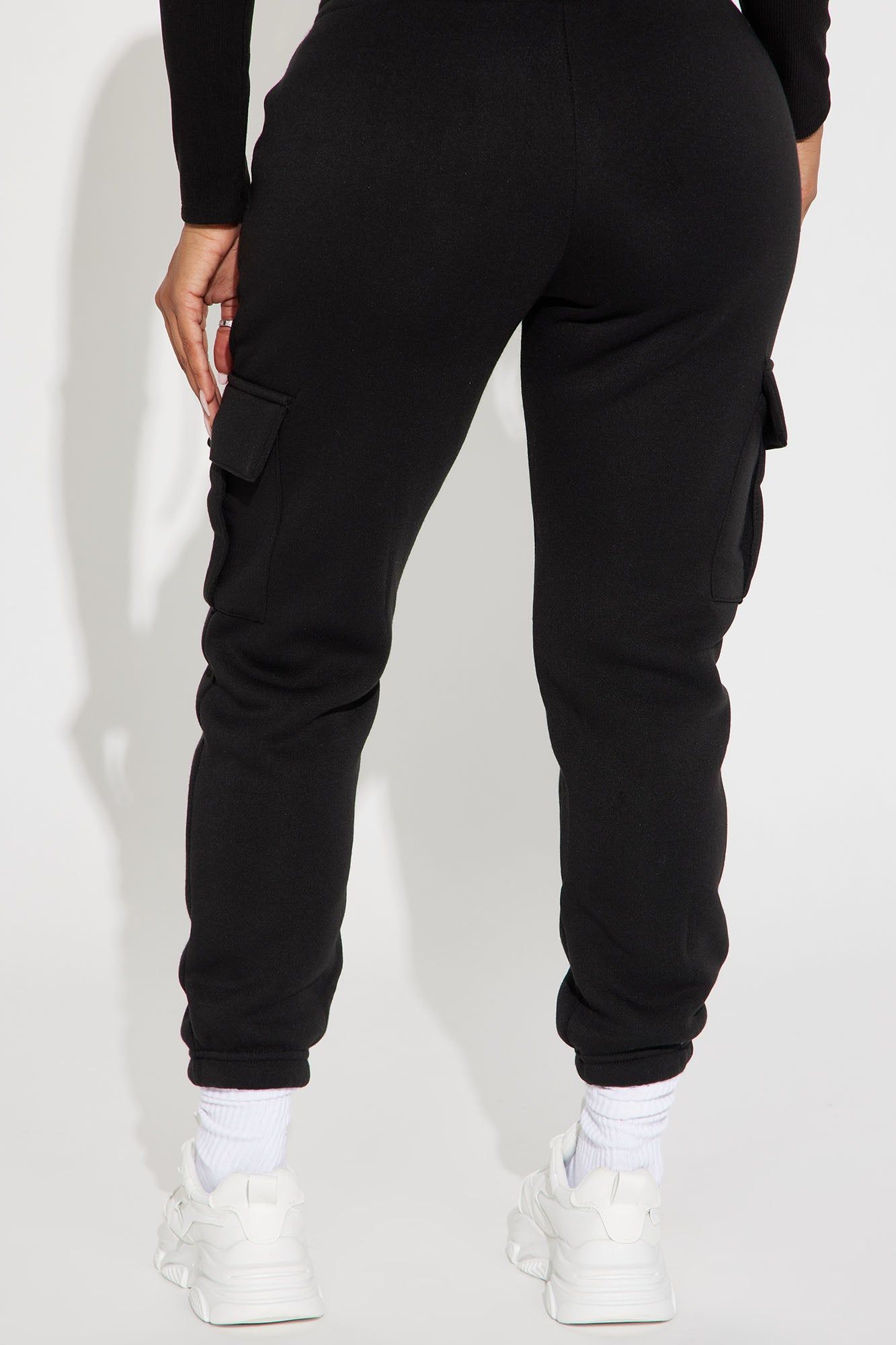 My Goodies Fleece Cargo Lounge Jogger - Black sold by Fashion Nova product image thumbnail 4
