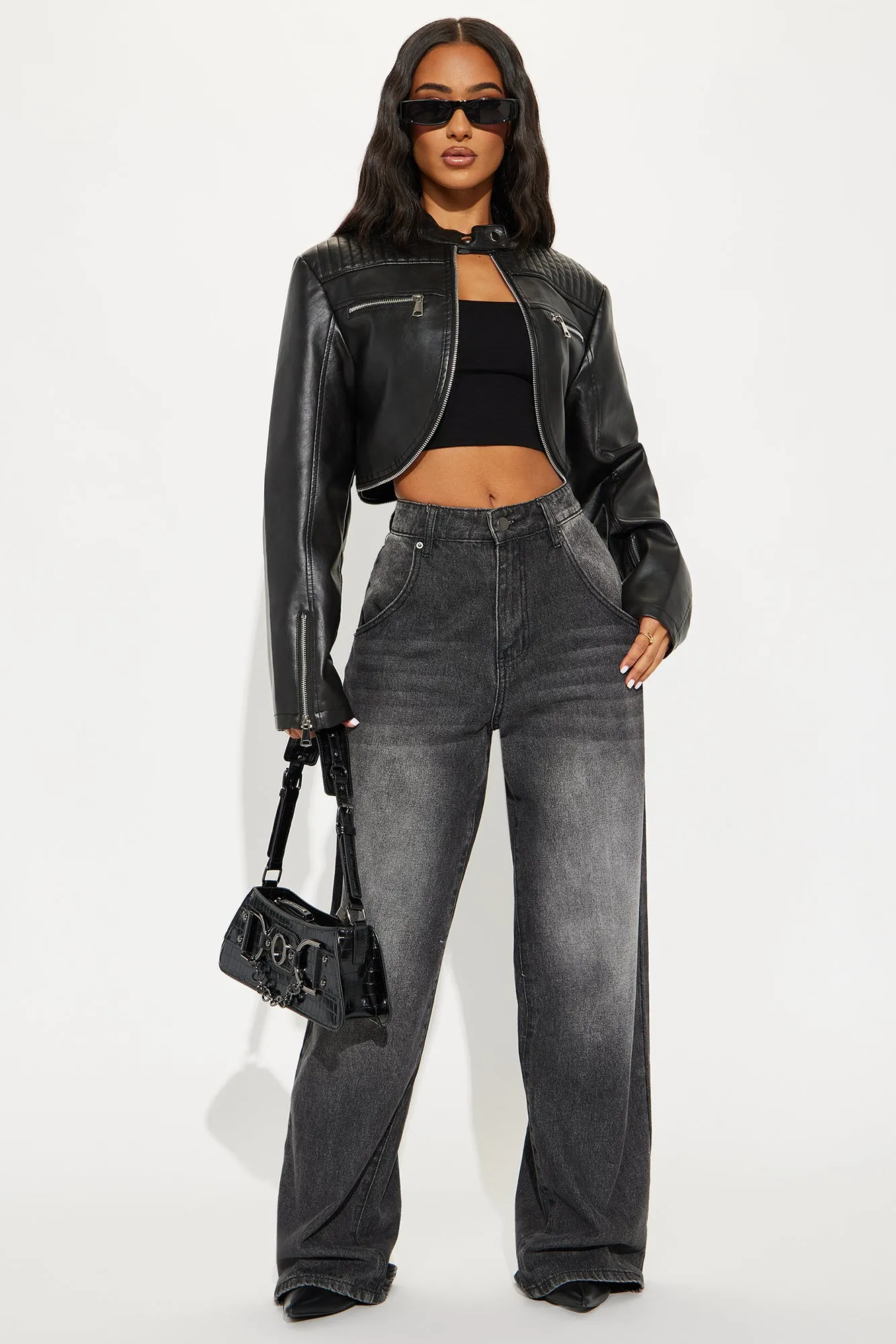 Call My Name Cropped Bolero Faux Leather Jacket - Black sold by Fashion Nova product image thumbnail 2