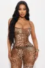 Dare To Touch Leopard Mesh Pant Set - Brown sold by Fashion Nova