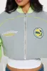 Soccer Wife Jacket - Grey/combo sold by Fashion Nova
