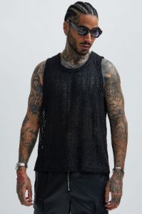 Atlas Textured Tank - Black sold by Fashion Nova
