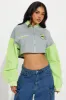Soccer Wife Jacket - Grey/combo sold by Fashion Nova