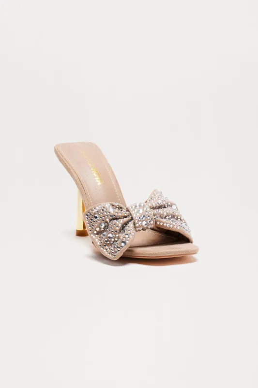 Maylin Rhinestone Heels - Taupe sold by Fashion Nova