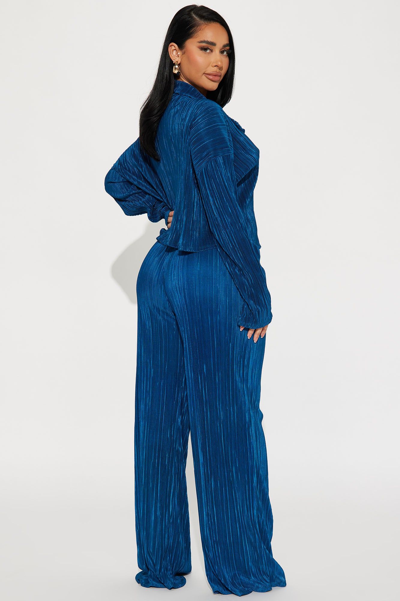 Kenzy Plisse Pant Set - Teal sold by Fashion Nova product image thumbnail 3