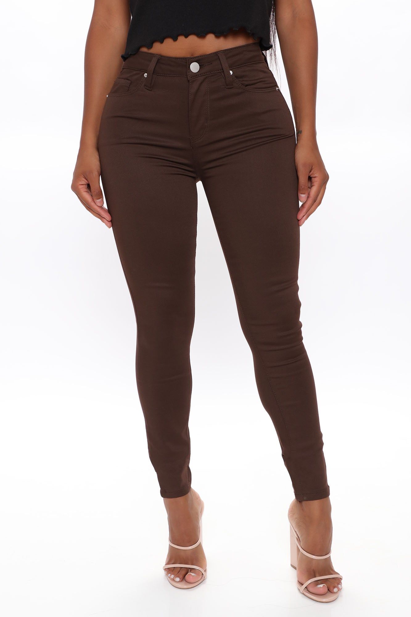 Keep It Forever High Rise Pant - Brown sold by Fashion Nova