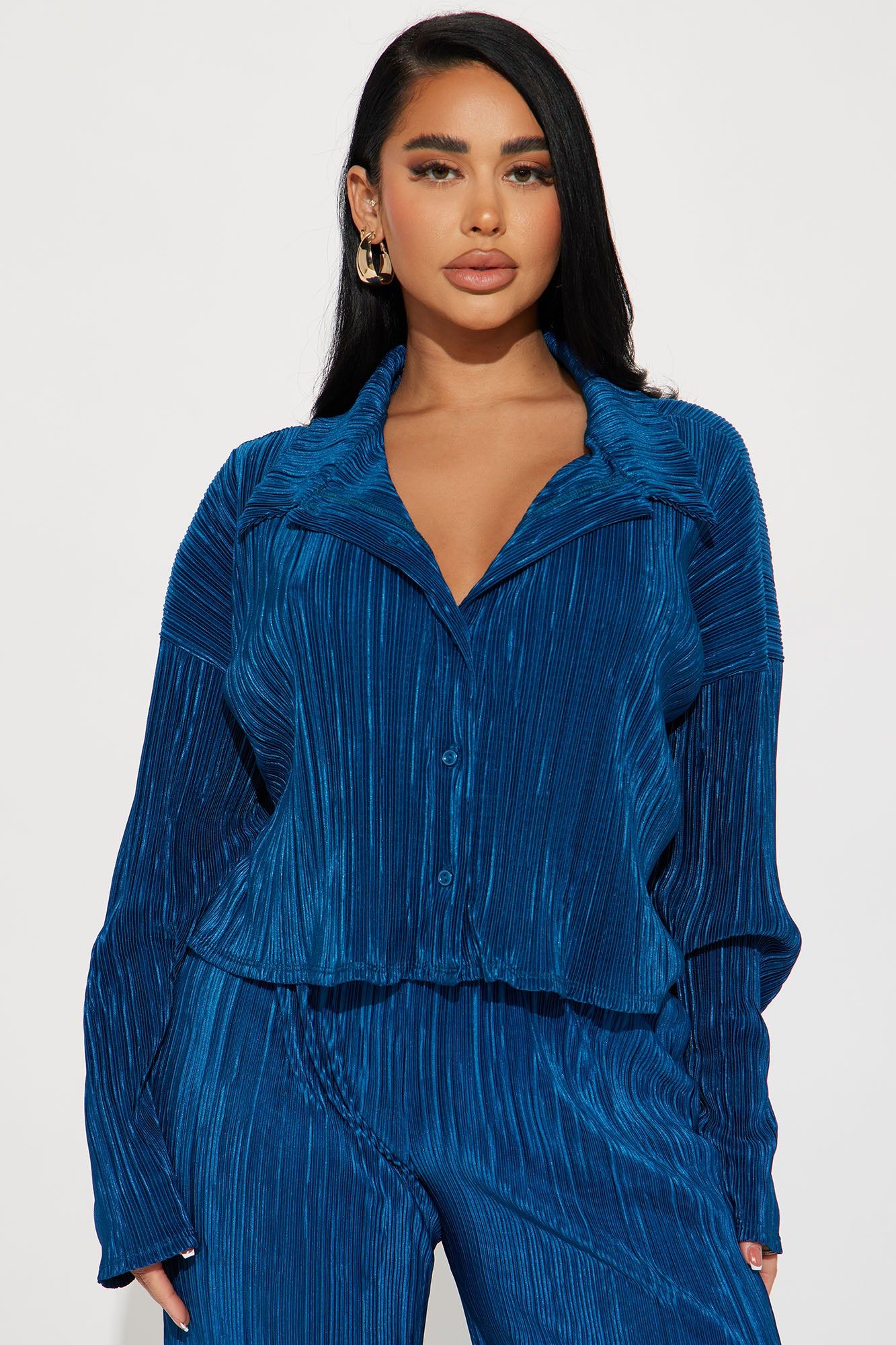 Kenzy Plisse Pant Set - Teal sold by Fashion Nova product image thumbnail 2