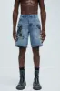 Ed Hardy Skull Skater Denim Shorts - Light Wash sold by Fashion Nova