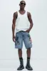 Ed Hardy Skull Skater Denim Shorts - Light Wash sold by Fashion Nova